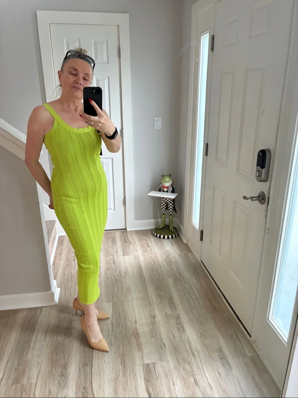 Fleur du Mal Neon Lime Ribbed Tank Midi Dress - Picture 3 of 9